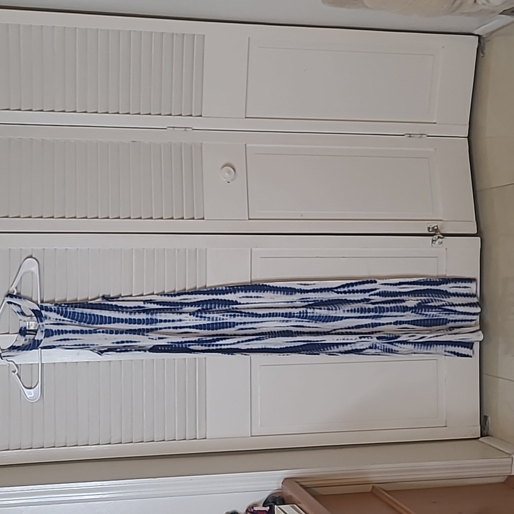 Blue and white tie dye dress